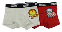 2x - Bílé + červené boxerky s hrdiny H&M
