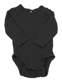 Tmavošedé žebrované body H&M