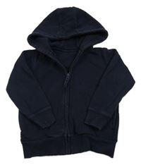 Tmavomodrá propínací mikina s kapucí Matalan