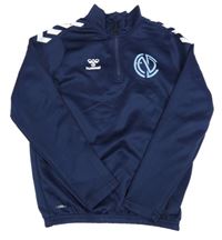 Tmavomodrá funkční sportovní mikina s logem hummel