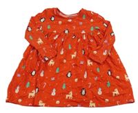 Červené vánoční šaty s obrázky George