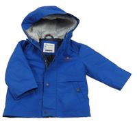 Safírová šusťáková zateplená bunda se stromečky a kapucí C&A