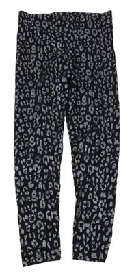 Černo-stříbrné vzorované legíny George