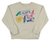 Smetanová mikina s pastelkami a nápisy M&S