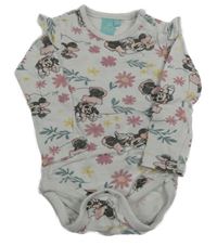 Bílé body s Minnie a kytičkami a volánky Disney