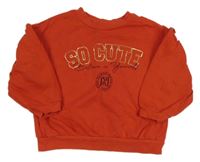 Červená oversize mikina s nápisy a volánky RIVER ISLAND