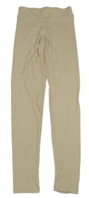 Světlebéžové žebrované legíny SHEIN