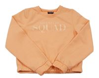 Lososová thermo crop mikina s nápisy ERGEENOMIXX