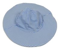 Modro-bílý pruhovaný krepový klobouk St. Bernard