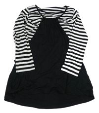 Nové - černo-bílá pruhovaná tunika Next