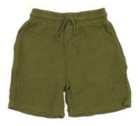 Khaki mušelínové kraťasy PRIMARK