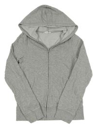 Šedá melírovaná propínací mikina s kapucí H&M