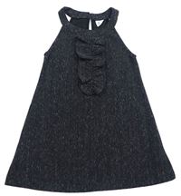 Šedé melírované šaty s volánem Zara
