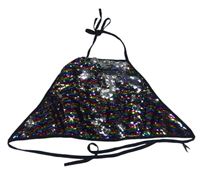 Barevný flitrový crop top