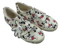 Smetanové koženkové slip on boty s Mickeym H&M
