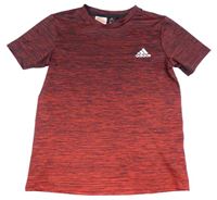 Vínovo-červené melírované ombré sportovní funkční tričko Adidas