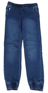 Modré teplákové slim cuff rifle Denim Co.