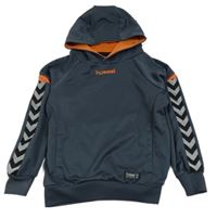 Tmavomodrá sportovní mikina s kapucí Hummel