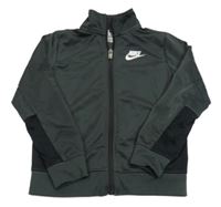 Antracitovo-černá sportovní propínací mikina s logem Nike