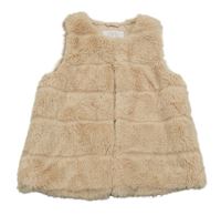 Béžová kožešinová zateplená vesta Zara