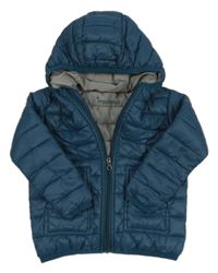 Petrolejová prošívaná šusťáková zateplená bunda s kapucí Impidimpi