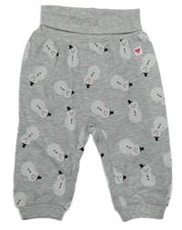 Šedé melírované tepláky se sněhuláky H&M