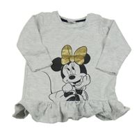 Světlešedá melírovaná tepláková tunika s Minnie Disney