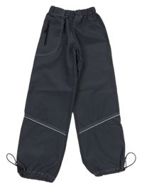 Tmavošedé šusťákové kalhoty