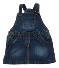 Tmavomodré riflové laclové šaty s mašlí