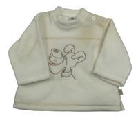 Smetanová fleecová mikina se psem