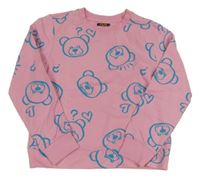 Růžová lehká mikina s medvědy OVS