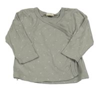 Šedé vzorované zavinovací triko Alana