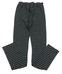 Tmavošedo-černé pruhované spodní kalhoty X-Mail