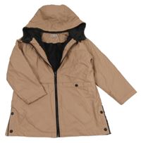Hnědá nepromokavá zateplená parka s kapucí Zara