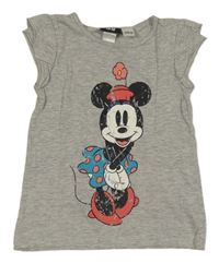 Šedé melírované tričko s Minnie H&M