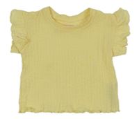 Žluté žebrované tričko Primark