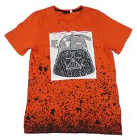 Červené skvrnité tričko se Star Wars z překlápěcích flitrů C&A