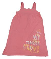 Růžové bavlněné šaty s nápisem Tom Tailor