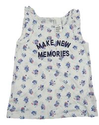 Nové - Bílý květovaný top s nápisem H&M