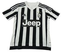 Bílo-černý pruhovaný fotbalový funkční dres - Pogba - Juventus Turín Adidas