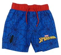 Modro-červené vzorované plážové kraťasy se Spidermanem Marvel