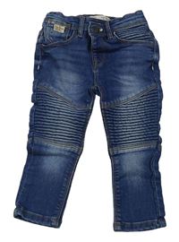 Tmavomodré skinny rifle s žebrováním Zara