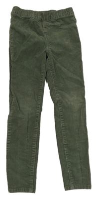 Khaki elastické manšestráky H&M
