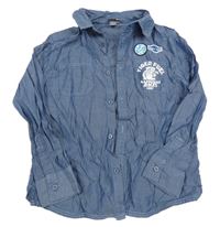 Tmavomodrá košile s tygrem H&M