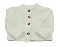 Bílý vzorovaný propínací kabátek 