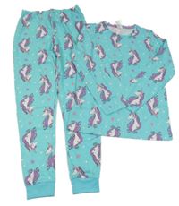 Tyrkysové pyžamo s jednorožci 