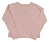 Světlerůžová crop lehká mikina 