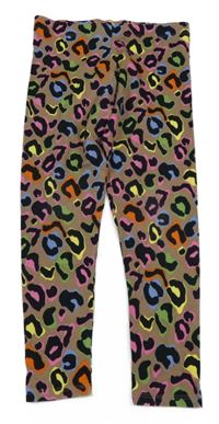 Hnědo-barevné leopardí legíny Next