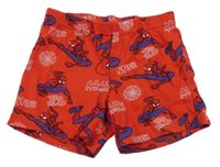 Červené pyžamové kraťasy se Spidermanem 