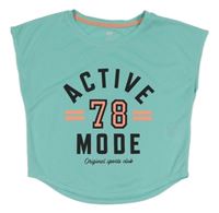 Světlemodré sportovní tričko s nápisem a číslem H&M